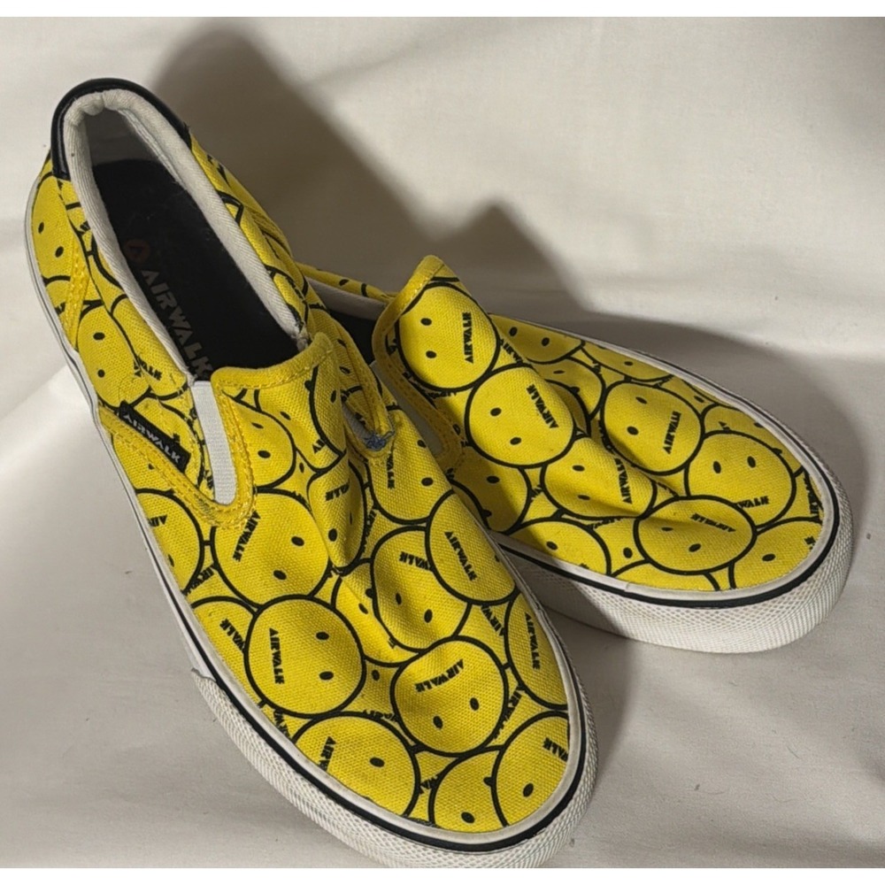 Airwalk Shoes Sneakers Smile Smiley Face yellow‎ Mens Size 9.5
